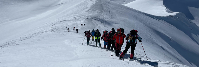 winter hiking on mountain olympus